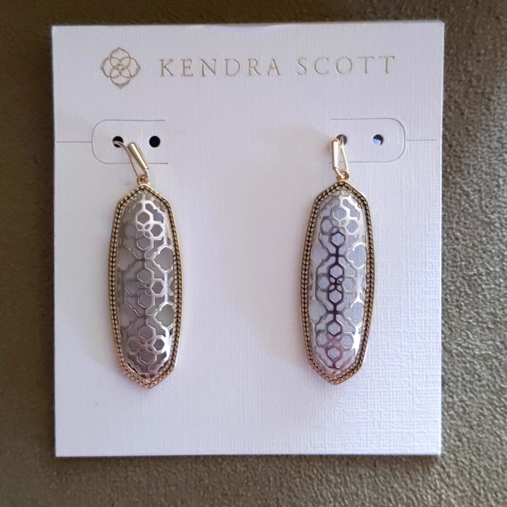 Kendra Scott Silver and Gold Dangle Earrings